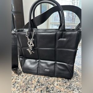DKNY Black Wave Crossbody with Quilted Detail